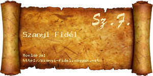 Szanyi Fidél névjegykártya